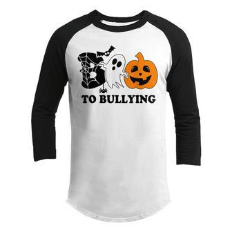 Boo To Bullying Orange Anti Bullying Unity Day Halloween Kid Youth Raglan Shirt - Thegiftio UK