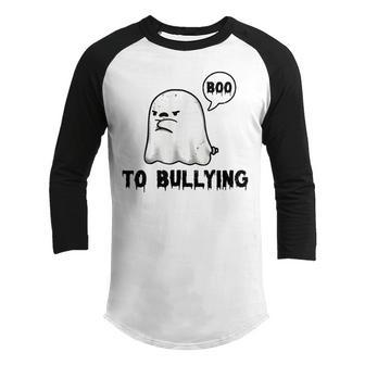 Boo To Bullying Orange Anti Bullying Unity Day Halloween Kid Youth Raglan Shirt - Thegiftio UK