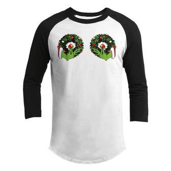 Chest Nuts Funny Matching Chestnuts Christmas Womens Girls Youth Raglan Shirt - Thegiftio UK