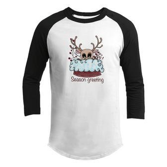 Christmas Cute Reindeer Season Greeting Youth Raglan Shirt - Thegiftio UK