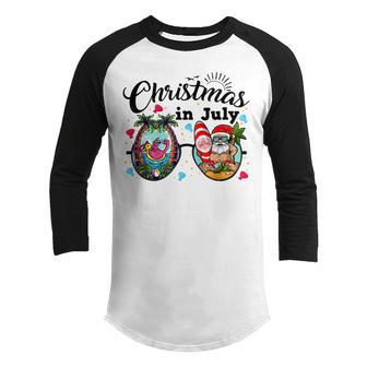 Christmas In July Funny Santa Summer Beach Vacation Boys Kid Youth Raglan Shirt - Thegiftio UK