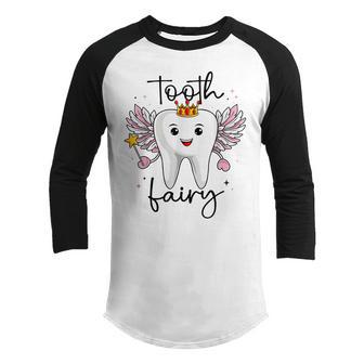 Cute Tooth Fairy Halloween Costume Dentist Th Girls Kids Youth Raglan Shirt - Thegiftio UK