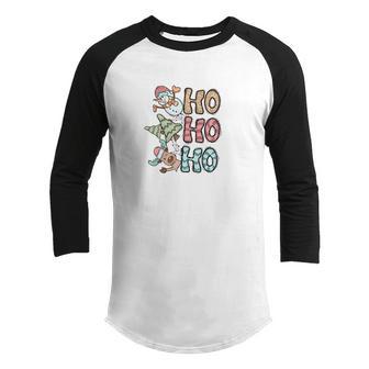 Funny Ho Ho Ho Christmas Youth Raglan Shirt - Thegiftio UK