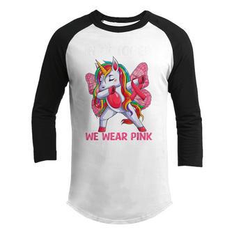 Girls Breast Cancer Awareness For Toddlers Kids Youth Raglan Shirt - Thegiftio UK