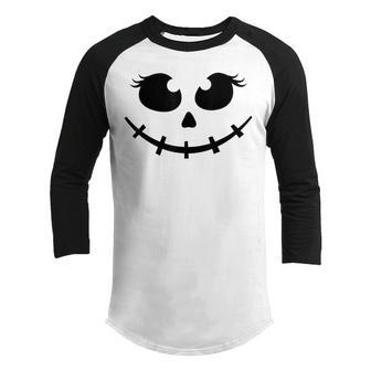 Halloween Costume Women Girls Jack-O-Lantern Pumpkin Youth Raglan Shirt - Thegiftio UK