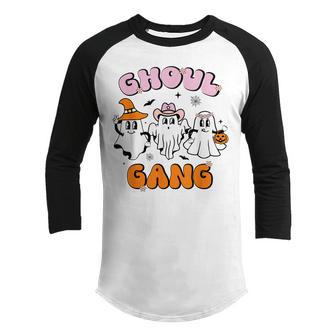 Halloween Ghoul Gang Groovy Hey Boo Boo Crew Funny Women Kid Youth Raglan Shirt - Thegiftio UK