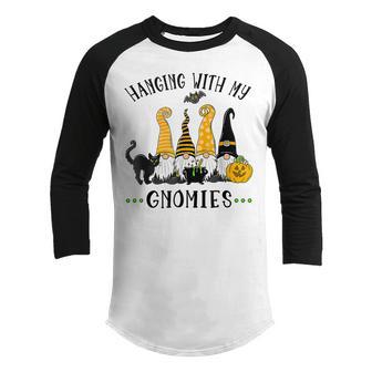 Halloween Gnomes Cute Autumn Pumpkin Fall Holiday Women Girl V22 Youth Raglan Shirt - Thegiftio UK