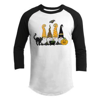 Halloween Gnomes Cute Autumn Pumpkin Fall Holiday Women Girl V23 Youth Raglan Shirt - Thegiftio UK