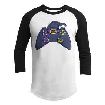 Halloween Skeleton Zombie Gaming Controllers Mummy Boys Kids V12 Youth Raglan Shirt - Thegiftio UK