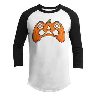 Halloween Skeleton Zombie Gaming Controllers Mummy Boys Kids V13 Youth Raglan Shirt - Thegiftio UK