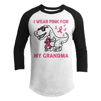 I Wear Pink For My Grandma Breast Cancer Kids Baby Toddler Youth Raglan Shirt - Thegiftio UK