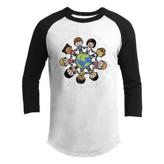 In A World Be Kind Kids Earth Anti Bullying Unity Day Orange Youth Raglan Shirt - Thegiftio UK