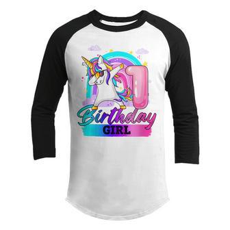 Kids 1 Years Old Fabulous Since 2022 1St Birthday Unicorn Girl Youth Raglan Shirt - Thegiftio UK