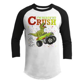 Kids 3 Years Old 3Rd Birthday Dinosaur T-Rex Boy Girl Gifts Youth Raglan Shirt - Thegiftio UK