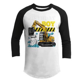 Kids Construction Truck 5Th Birthday T Boy 5 Year Old Gifts Youth Raglan Shirt - Thegiftio UK