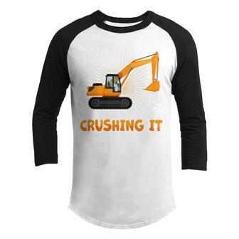 Kids Kids Two 2Yr 2Nd Birthday Construction Boy 2 Years Old Youth Raglan Shirt - Thegiftio UK