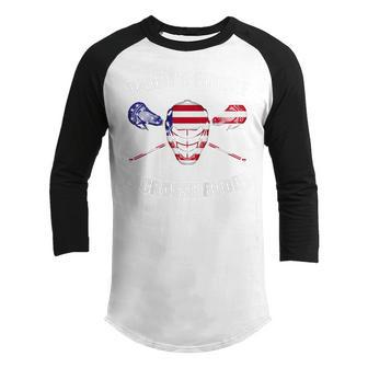 Kids Lacrosse Kids Boys Daddys Future Lacrosse Buddy Youth Raglan Shirt - Thegiftio UK