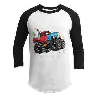 Kids Monster Truck 5Th Birthday Boy 5 Five Year Old Youth Raglan Shirt - Thegiftio UK