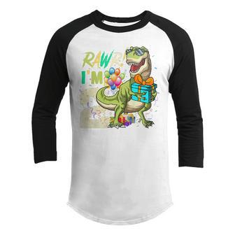 Kids Rawr Im 2 Second Rex 2Nd Birthday Dinosaur 2 Year Old Boys Youth Raglan Shirt - Thegiftio UK