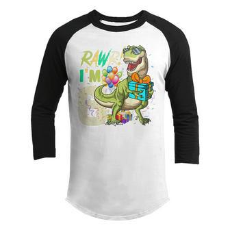 Kids Rawr Im 6 Six Rex 6Th Birthday Dinosaur 6 Year Old Boys Youth Raglan Shirt - Thegiftio UK