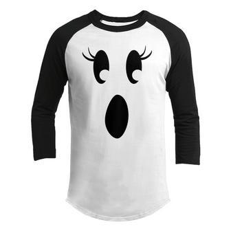 Kids Toddler Ghost Girls Halloween Youth Raglan Shirt - Thegiftio UK