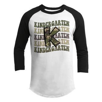 Kindergarten Camo Camouflage Boy Teacher Back To School Youth Raglan Shirt - Thegiftio UK
