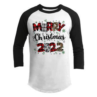 Merry Christmas Leopard Buffalo Red Plaid Kids Men Women V3 Youth Raglan Shirt - Thegiftio UK