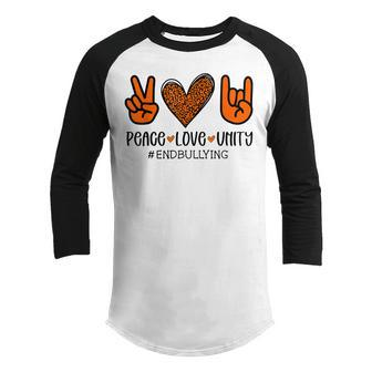 Peace Love Unity Orange Anti Bullying Unity Day Teacher Kid Youth Raglan Shirt - Thegiftio UK