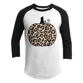 Pumpkin Leopard Print Thanksgiving Fall For Women N Girls V5 Youth Raglan Shirt - Thegiftio UK