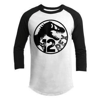 Rawr Im 12 12Th Birthday T Rex Dinosaur Party For Boys Youth Raglan Shirt - Thegiftio UK