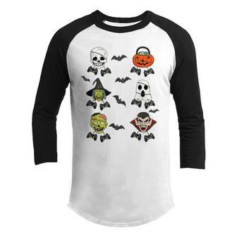 Skeleton Zombie Gaming Controllers Mummy Halloween Game Love V2 Youth Raglan Shirt - Thegiftio UK