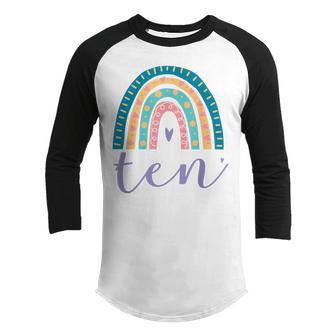 Ten Year Old Rainbow 10Th Birthday Gifts For Girls 10 Bday Youth Raglan Shirt - Thegiftio UK
