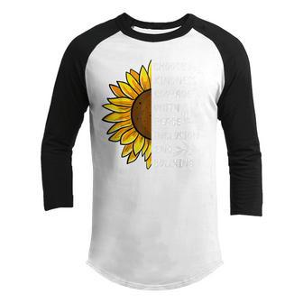 Unity Day Orange Kids 2022 Anti Bullying Sunflower Youth Raglan Shirt - Thegiftio UK