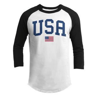 Usa T Women Men Kids Patriotic American Flag July 4Th V3 Youth Raglan Shirt - Thegiftio UK