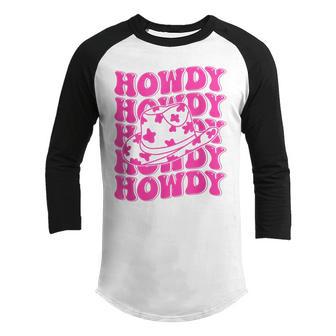 Vintage White Howdy Rodeo Western Country Southern Cowgirl V4 Youth Raglan Shirt - Thegiftio UK