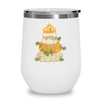Fall Pumpkin Queen Funny Autumn Gifts Wine Tumbler - Thegiftio UK