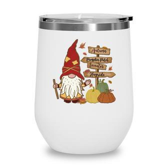 Funny Gnomes Family Pumpkin Patch Wine Tumbler - Thegiftio UK