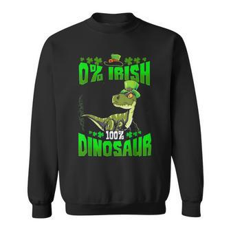 0 Irish 100 Dinosaur T-Rex Leprechaun St Patricks Day Sweatshirt - Seseable