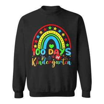100 Days Of Kindergarten Teacher - 100 Days Smarter Rainbow Sweatshirt - Seseable