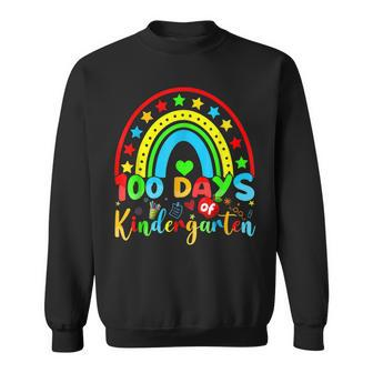 100 Days Of Kindergarten Teacher 100 Days Smarter Rainbow V2 Sweatshirt - Seseable