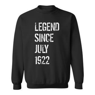 100 Geburtstag Männer Frauen Geboren Juli 1922 Sweatshirt - Seseable