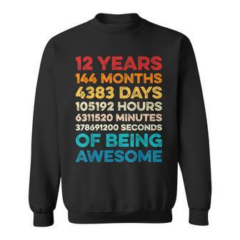 12Th Birthday 12 Years Of Being Awesome Vintage 12 Years Old Sweatshirt - Seseable