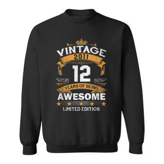 12Th Birthday Gift Vintage 2011 Limited Edition 12 Year Old Men Women Sweatshirt Graphic Print Unisex - Seseable