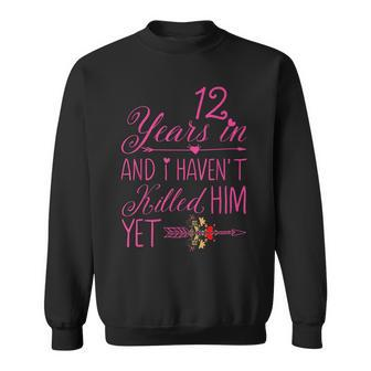 12Th Wedding Anniversary Gifts For Her Married 12 Years Sweatshirt - Seseable