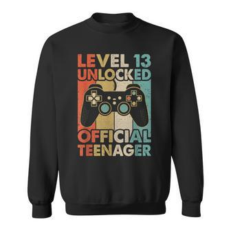 13. Geburtstag Jungen Sweatshirt Level 13 Freigeschaltet Offizieller Teenager - Seseable