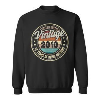 13 Year Old Gifts Made In 2010 Vintage 13Th Birthday Retro Men Women Sweatshirt Graphic Print Unisex - Seseable