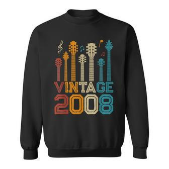 15Th Birthday Gifts Vintage 2008 Guitarist Guitar Lovers Sweatshirt - Seseable