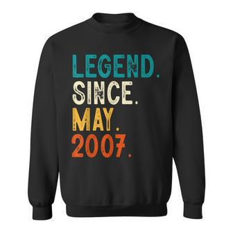 16 Year Old Legend Since May 2007 16Th Birthday Sweatshirt | Mazezy