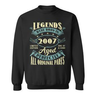16Th Birthday Gifts Vintage Legends Born In 2007 16 Year Old Sweatshirt | Mazezy