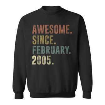 17Th Birthday Vintage Awesome Since February 2005 Sweatshirt - Seseable